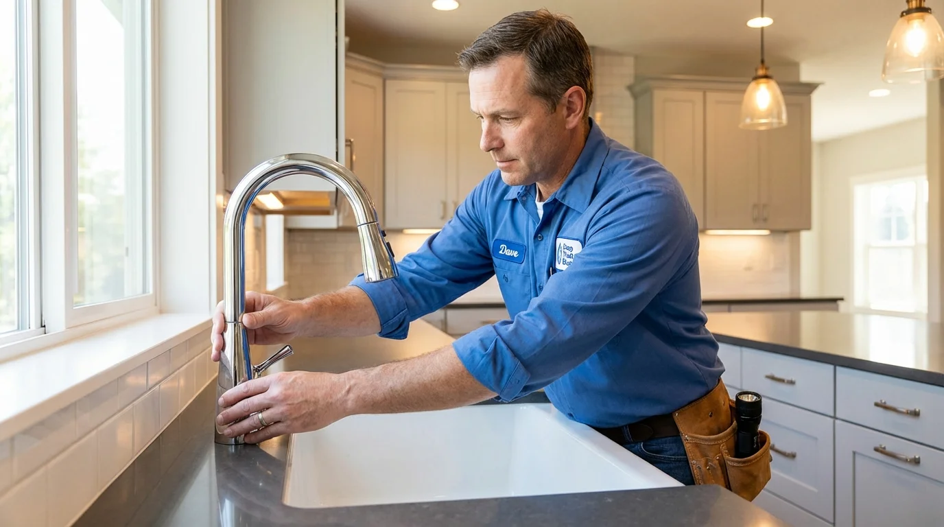 Kitchen faucet installation by Johns Plumbing LLC in Bloomsburg